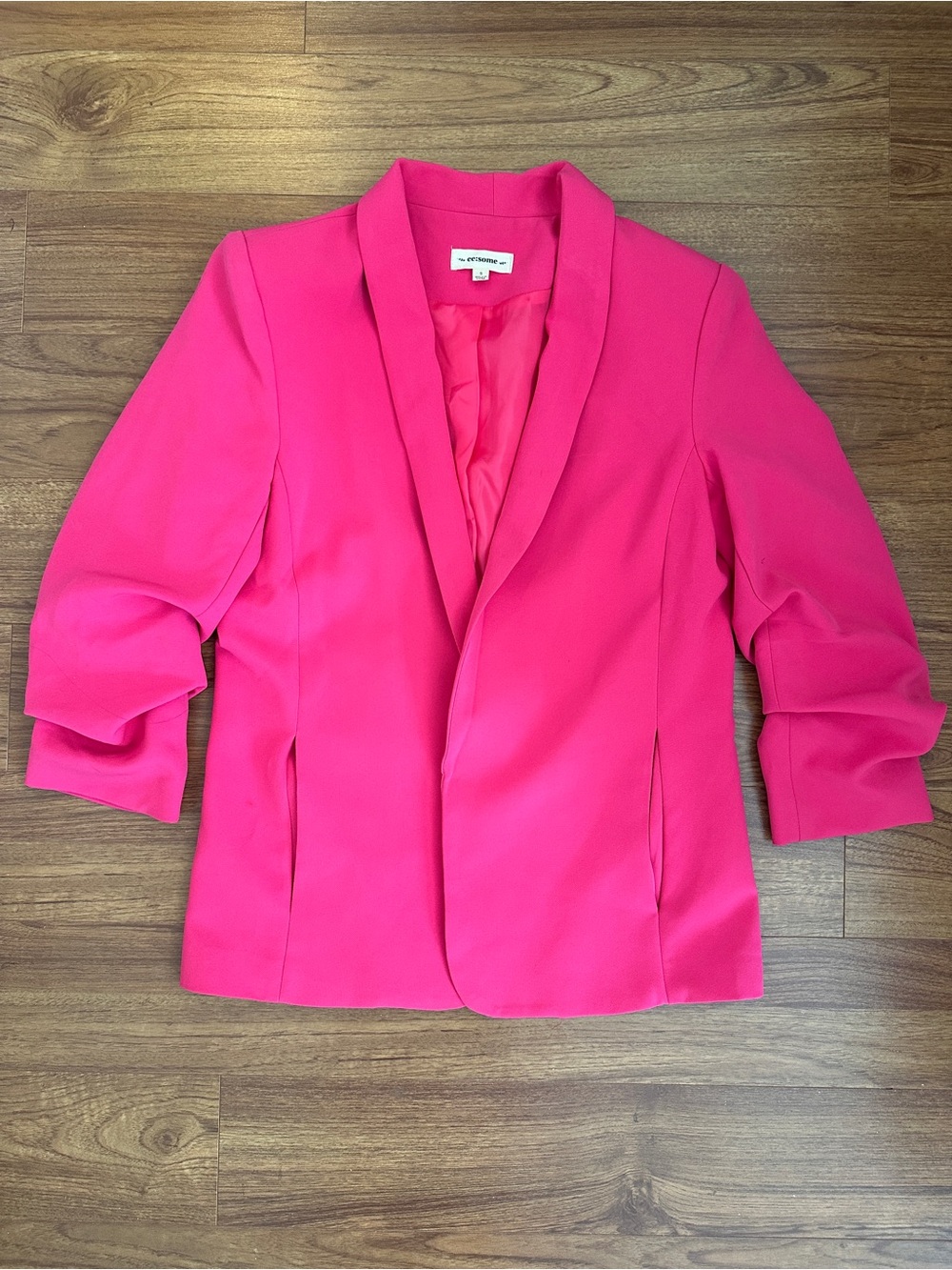 eesome Bright Pink Shawl Collar Blazer